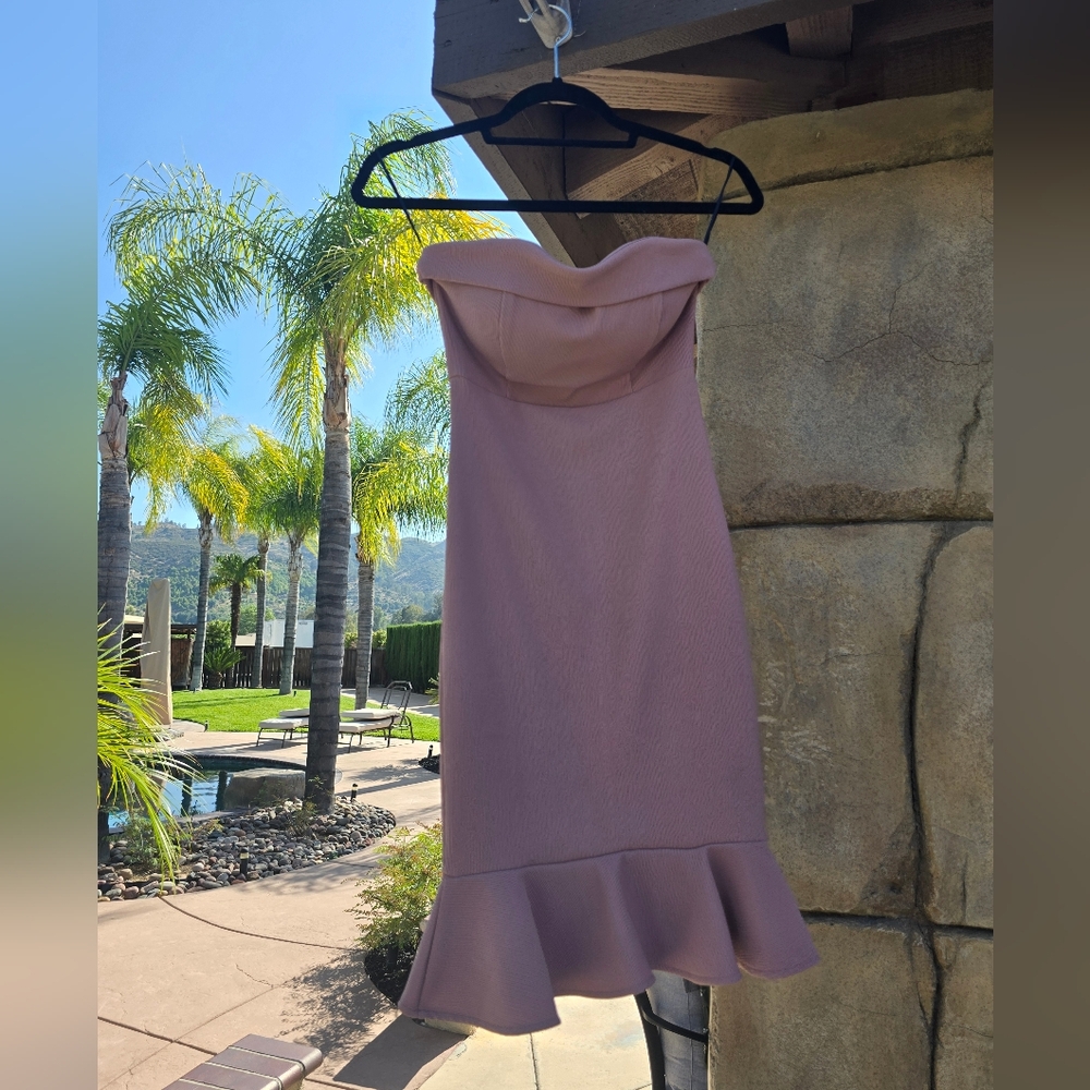 G by Guess Blush Pink Strapless Midi Dress
